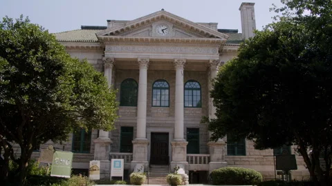 Push-In And Tilt Up On Wide View Of Atlanta Decatur Courthouse 4K 48FPS SLO- Stock Footage 267495105