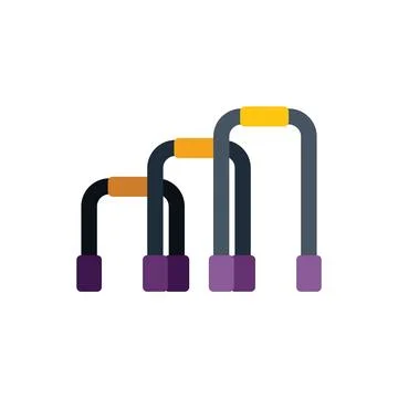 Push up bars allowing multiple grip positions for strength training Stock Illustration