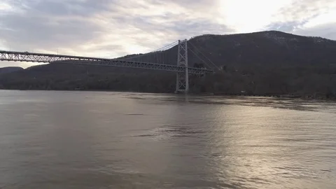 Push in Bear Mountain Bridge 2 Stock Footage 74089056