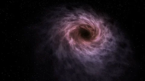 Push In on Black Hole Rotating in Space 4K  Stock Footage 84350733