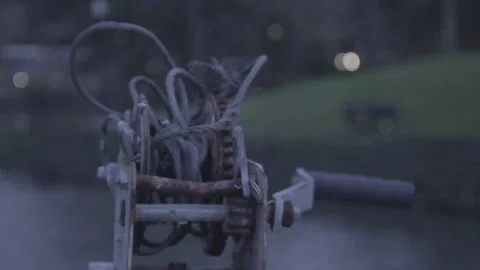 Push in on broken crank at park Stock Footage 252292377