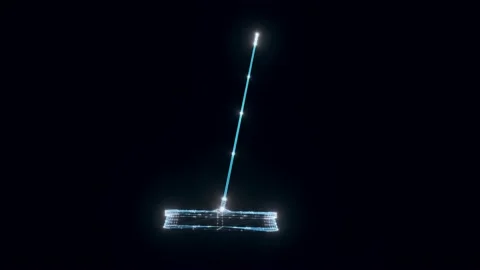 Push Broom hologram Rotating Stock Footage 154720431