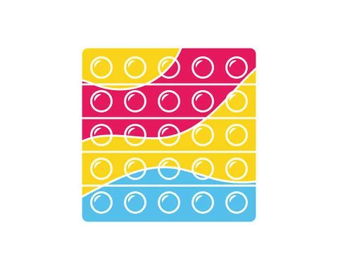 Push Bubble Colour Fidget Toy Sensory Toy Bubble Popper Pop It Toy for Anxiet Stock Illustration