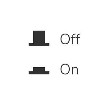Push button on and off. Stock Vector illustration isolated on white backgroun Stock Illustration