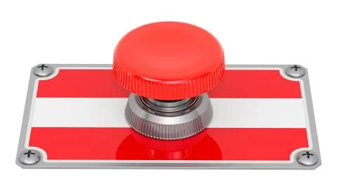 Push button with Austrian flag, 3D rendering Stockillustratie