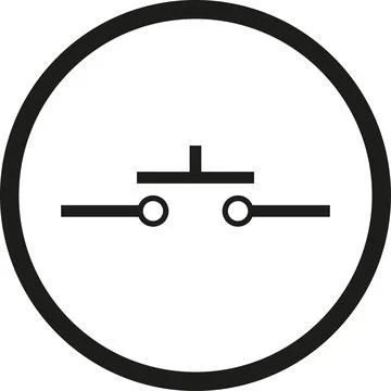 Push button circuit sign. Ilustración de archivo