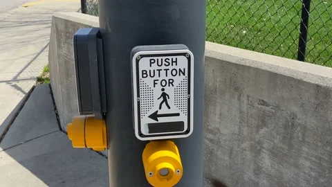 Push Button for Crosswalk Stock Footage 182522887