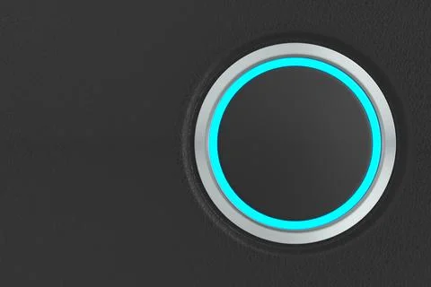 Push button on dark background. 3D illustration Stock Illustration