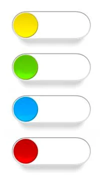 A push button in different colors Illustrazione stock