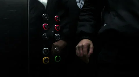 Push on the Button In the Elevator And Lift Stock Footage 57230455