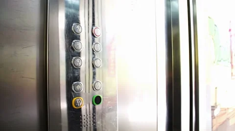 Push on the Button In the Elevator Stock Footage 57230910