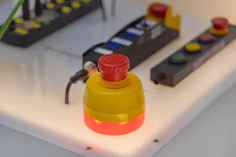 Push Button Emergency Stop Stock Photos
