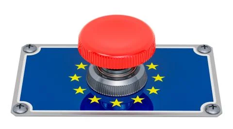 Push button with the European Union flag, 3D rendering イラスト素材