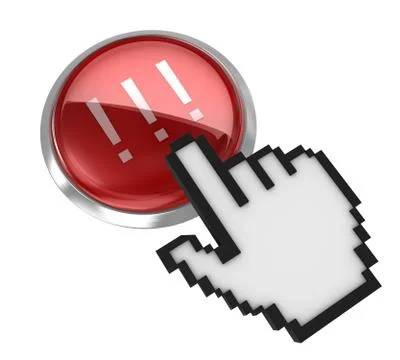 Push button - exclamation sign Stock Illustration