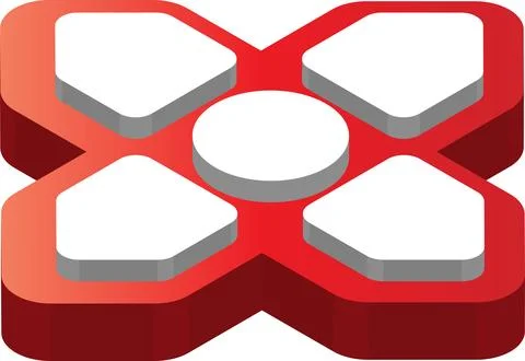 Push button for games illustration in 3D isometric style Illustrazione stock