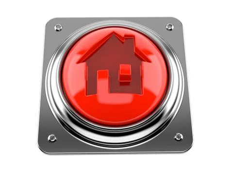 Push button with house icon concept Stock Illustration