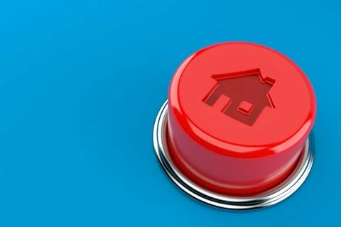 Push button with house icon concept Stock Illustration