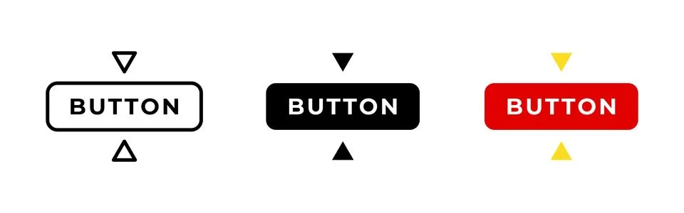 Push button icon. Click and digital symbol. Vector, interface and UI concep.. Stock Illustration
