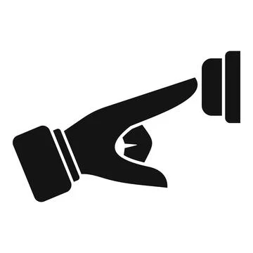 Push button icon simple vector. Business person Stock Illustration