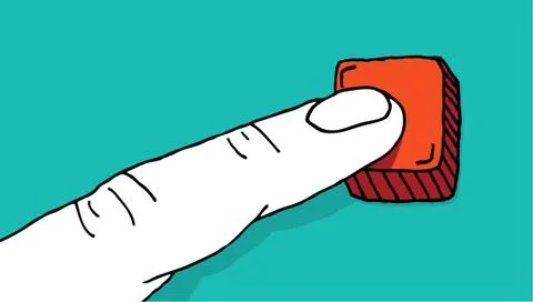 Push the button Illustrazione stock