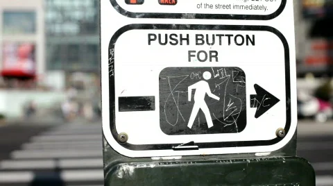 Push Button Intersection with Cars Vídeo Stock 704554