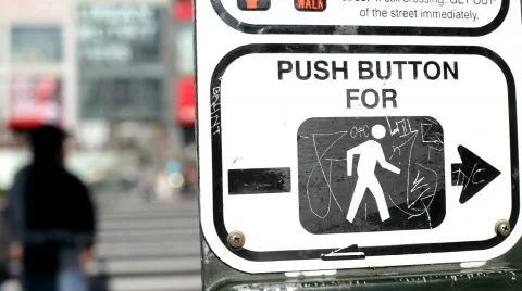 Push Button intersection with People 스톡 동영상 704573