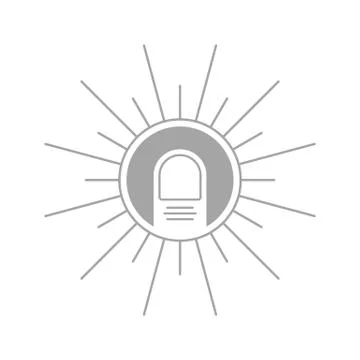 Push the button with line finger Stock Illustration