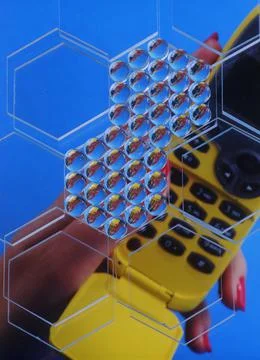 Push-button mobile phone cellular communication concept. Stock Photos