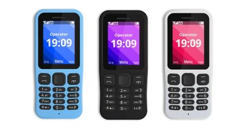 Push-button mobile phone Stock Illustration