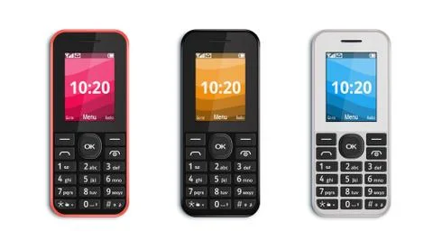 Push-button mobile phone Stock Illustration