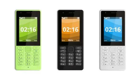 Push-button mobile phone Stock Illustration