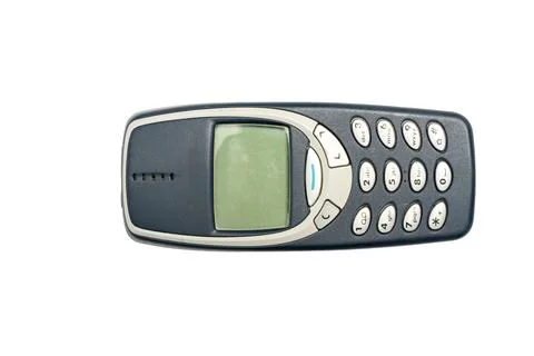 Push-button mobile phone isolated on white background. Stock Photos