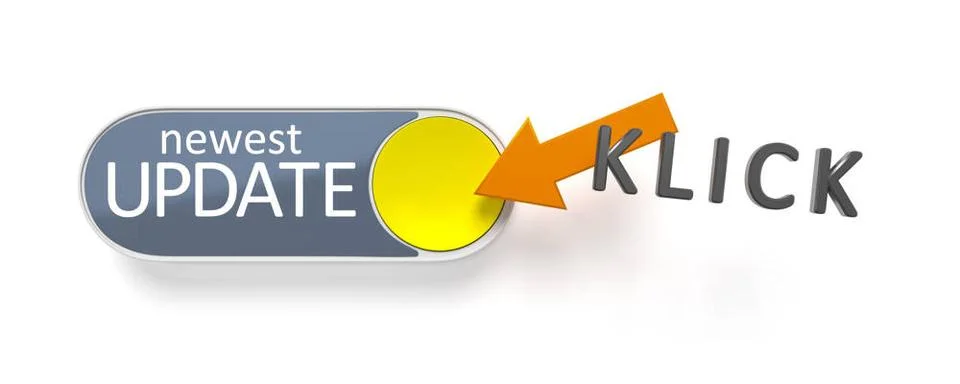 A push button newest update 3d rendering of a push button newest update Co... Stock Photos