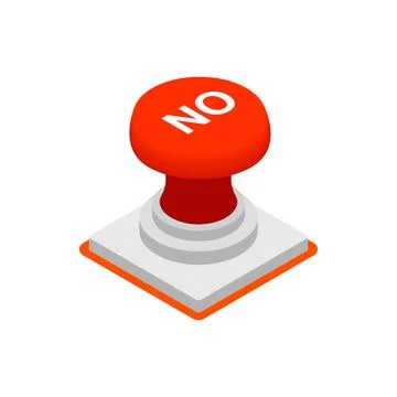 Push button NO icon, isometric 3d style Stock Illustration