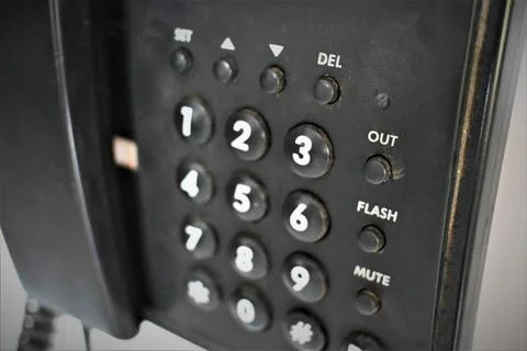 Push Button old Telephone black color Stock Photos