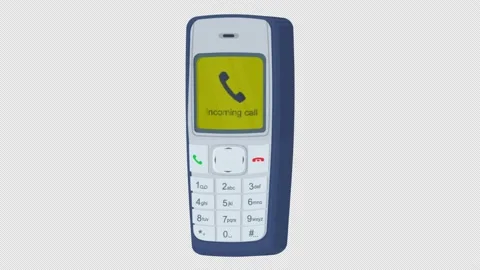 Push-button phone. Animation of an incoming call to a mobile phone. Cartoon Stock Footage 202055866
