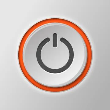 Push-button power isolated on a white background. Vector illustration. Stock Illustration
