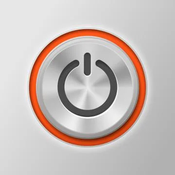 Push-button power isolated on a white background. Vector illustration. Stock Illustration