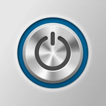 Push-button power isolated on a white background. Vector illustration. Stock Illustration