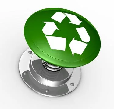 Push button with recycling symbol Stock Illustration