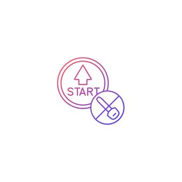Push button start gradient linear vector icon Stockillustratie
