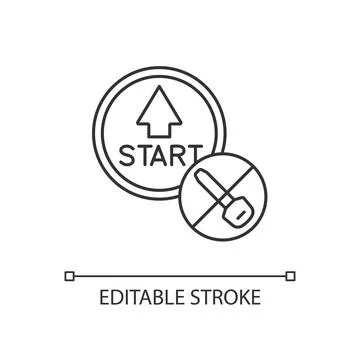 Push button start linear icon Stock Illustration