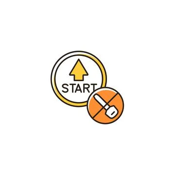 Push button start RGB color icon Stockillustratie