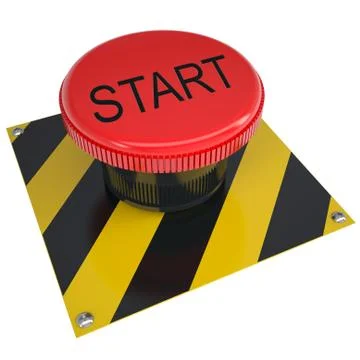 Push button start on white Illustrazione stock