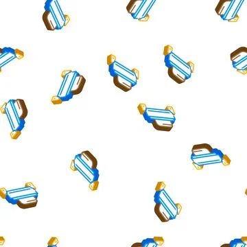 Push button switch isometric icon seamless pattern Stock Illustration