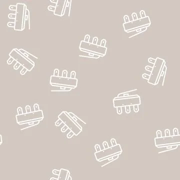Push button switch line vector seamless pattern Stock Illustration