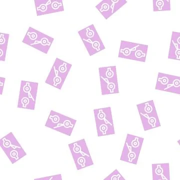 Push button switch mechanism glyph vector seamless pattern Stock Illustration