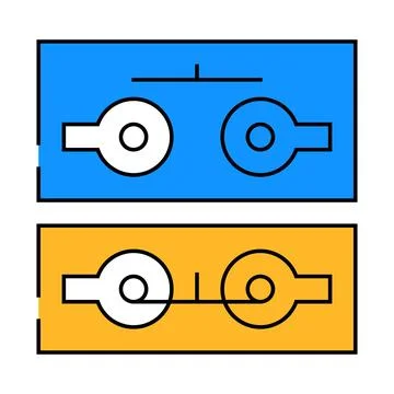 Push button switch mechanism icon color illustration Stock Illustration