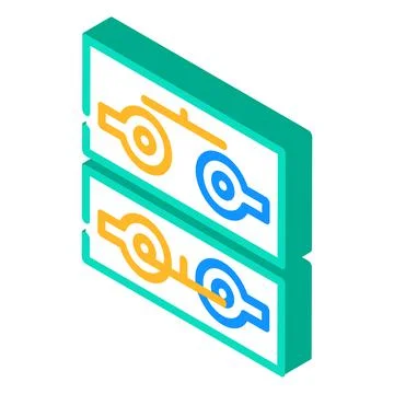 Push button switch mechanism isometric icon vector illustration Stock Illustration