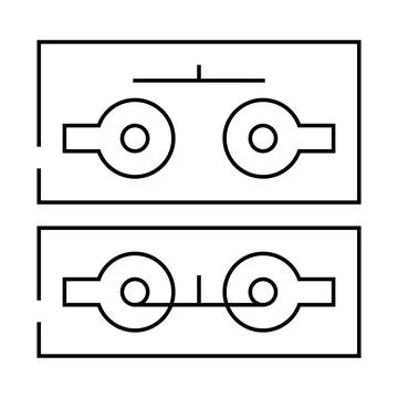 Push button switch mechanism line icon vector illustration Stock Illustration